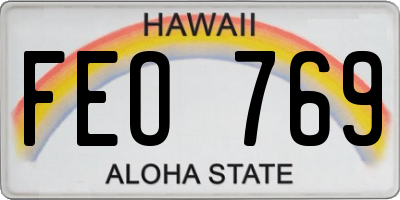 HI license plate FEO769