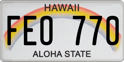HI license plate FEO770