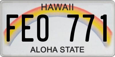 HI license plate FEO771