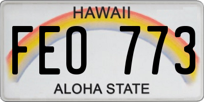 HI license plate FEO773
