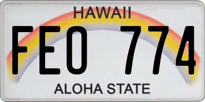 HI license plate FEO774