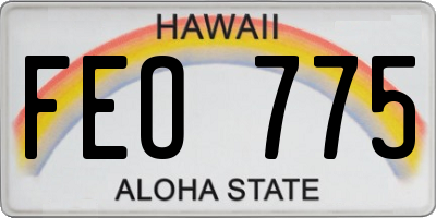 HI license plate FEO775