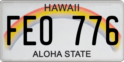 HI license plate FEO776
