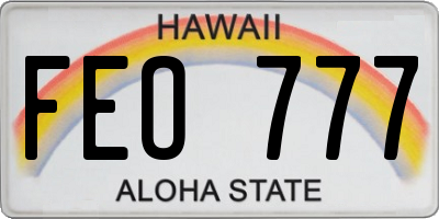 HI license plate FEO777
