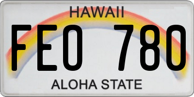 HI license plate FEO780