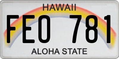HI license plate FEO781