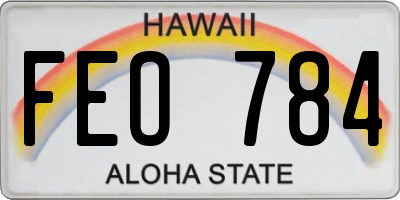 HI license plate FEO784