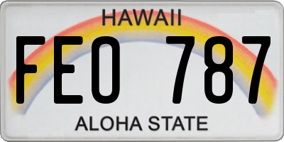 HI license plate FEO787