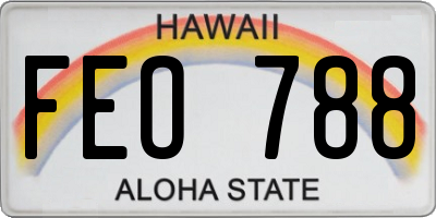 HI license plate FEO788