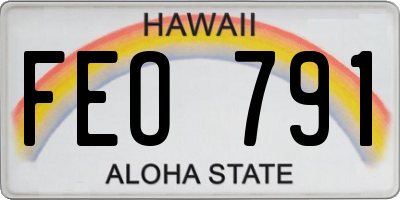 HI license plate FEO791