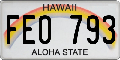 HI license plate FEO793