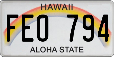 HI license plate FEO794