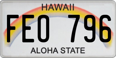HI license plate FEO796