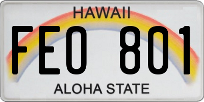 HI license plate FEO801