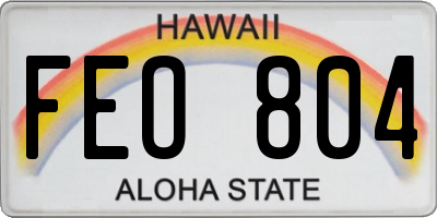 HI license plate FEO804