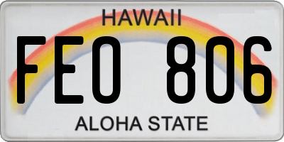 HI license plate FEO806