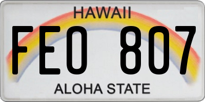 HI license plate FEO807