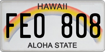 HI license plate FEO808