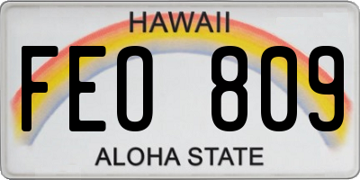 HI license plate FEO809