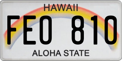 HI license plate FEO810