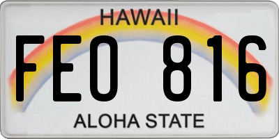 HI license plate FEO816