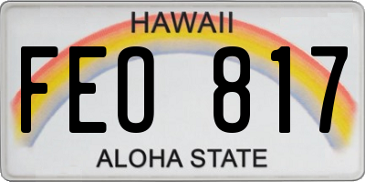 HI license plate FEO817