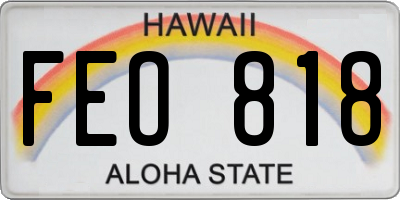 HI license plate FEO818