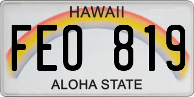 HI license plate FEO819
