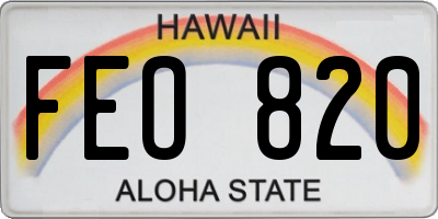 HI license plate FEO820