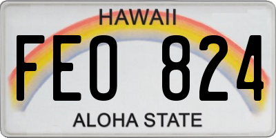 HI license plate FEO824