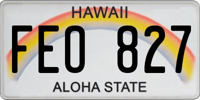 HI license plate FEO827
