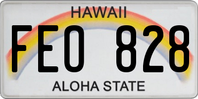 HI license plate FEO828