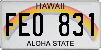 HI license plate FEO831