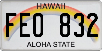 HI license plate FEO832