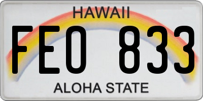 HI license plate FEO833