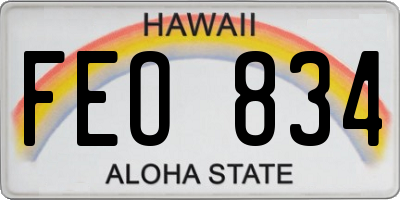 HI license plate FEO834