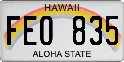 HI license plate FEO835
