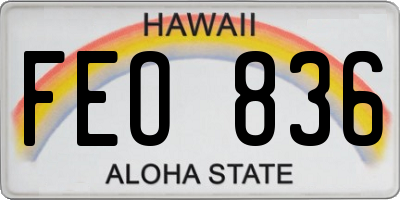 HI license plate FEO836