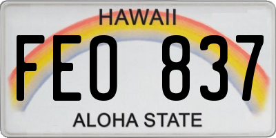 HI license plate FEO837