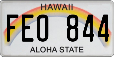 HI license plate FEO844
