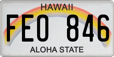 HI license plate FEO846