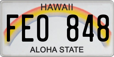 HI license plate FEO848
