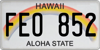 HI license plate FEO852