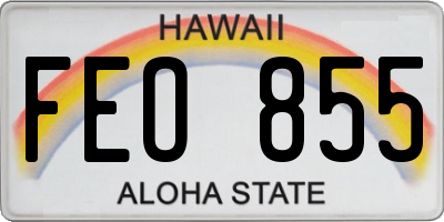 HI license plate FEO855