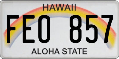 HI license plate FEO857