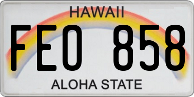 HI license plate FEO858