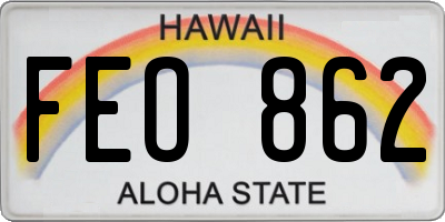 HI license plate FEO862