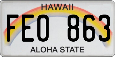 HI license plate FEO863