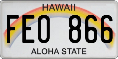 HI license plate FEO866