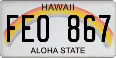 HI license plate FEO867